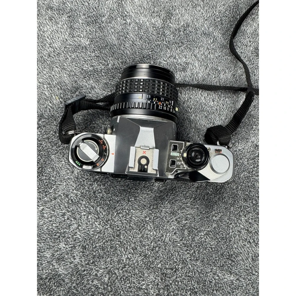 Pentax ME Super 35mm SLR Camera w 50mm Lens AF200T Flash‎ Vintage Kit